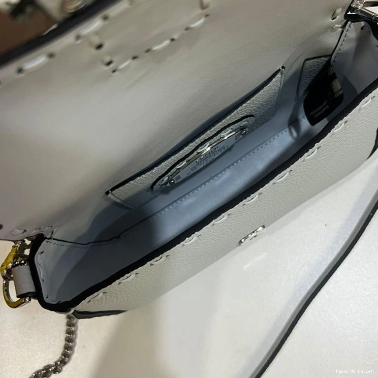 Affordable HOT Blue Mini Fendi Romano In Selleria Leather Baguette Sky Bag Cuoio 0809